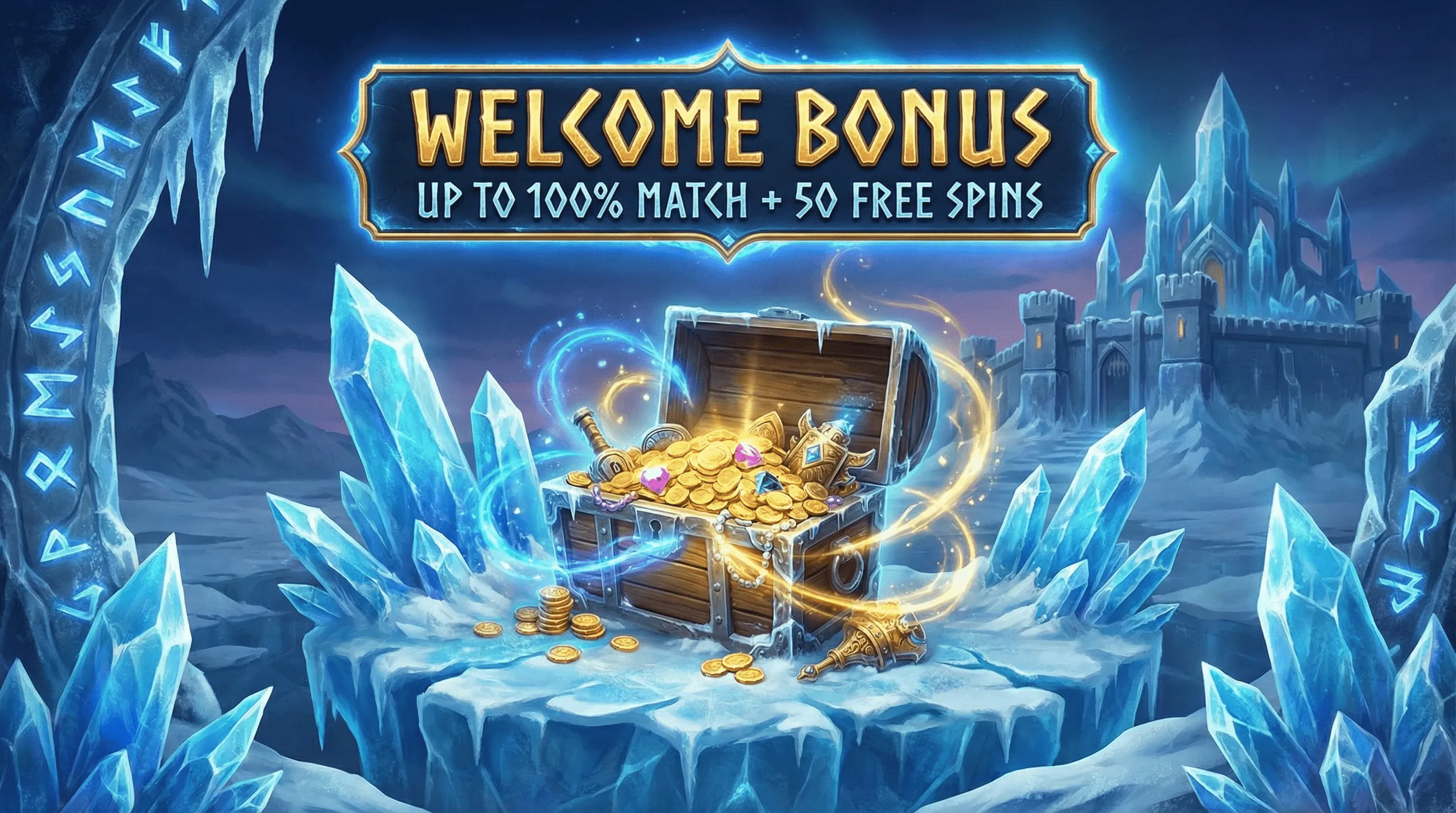 Bônus de boas-vindas do win23 - Até 100% de match + 50 rodadas grátis